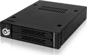 Icy Dock MB992SK-B Tough Armor Full Metal 2x 2.5" Hot-Swap SATA/SAS HDD/SSD Mobile Rack Backplane Cage for External 3.5"