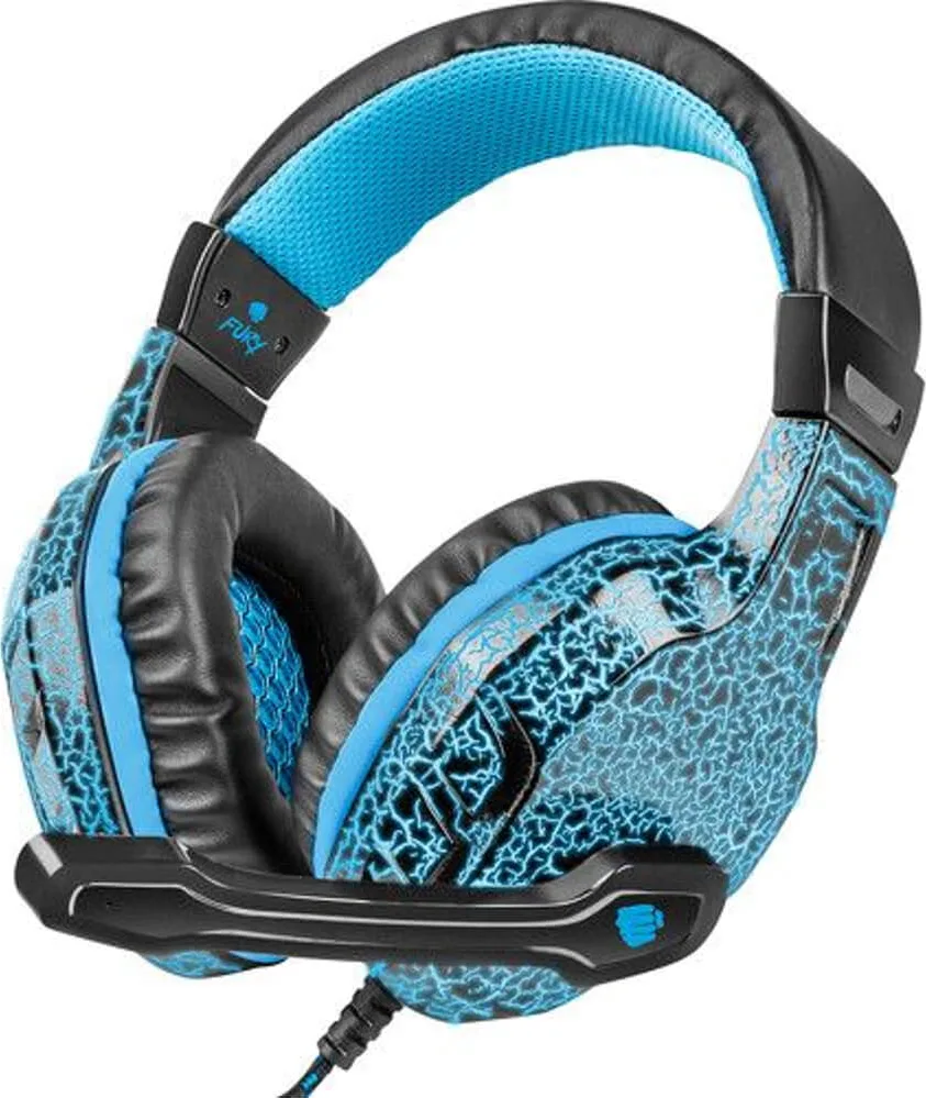 Natec Fury Hellcat Over Ear Gaming Headset με σύνδεση 3.5mm / USB Μπλε
