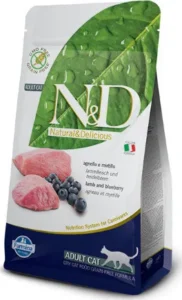 Farmina Lamb & Blueberry Adult Ξηρά Τροφή χωρίς Σιτηρά & Γλουτένη για Ενήλικες Γάτες με Αρνί 0.3kg
