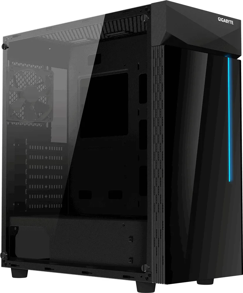 Gigabyte C200 Glass Gaming Midi Tower Κουτί Υπολογιστή με RGB, Μαύρο