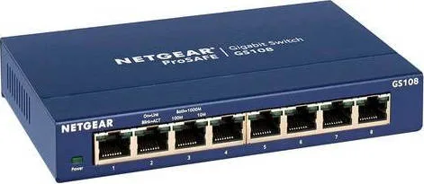 NETGEAR GS108GE μεταγωγέας δικτύου Μη διαχειρίσιμος Gigabit Ethernet (10/100/1000) Μπλε