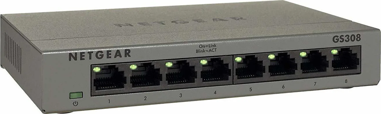 NETGEAR GS308-300PES μεταγωγέας δικτύου Μη διαχειρίσιμος L2 Gigabit Ethernet (10/100/1000) Μαύρος (Μαύρο)