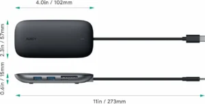 Aukey Unity C71 USB-C Docking Station με HDMI 4K PD Ethernet Μαύρο