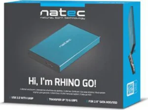 Natec Rhino Go Θήκη Σκληρού Δίσκου 2.5" SATA III, USB3.0 Μπλε (NKZ-1280)