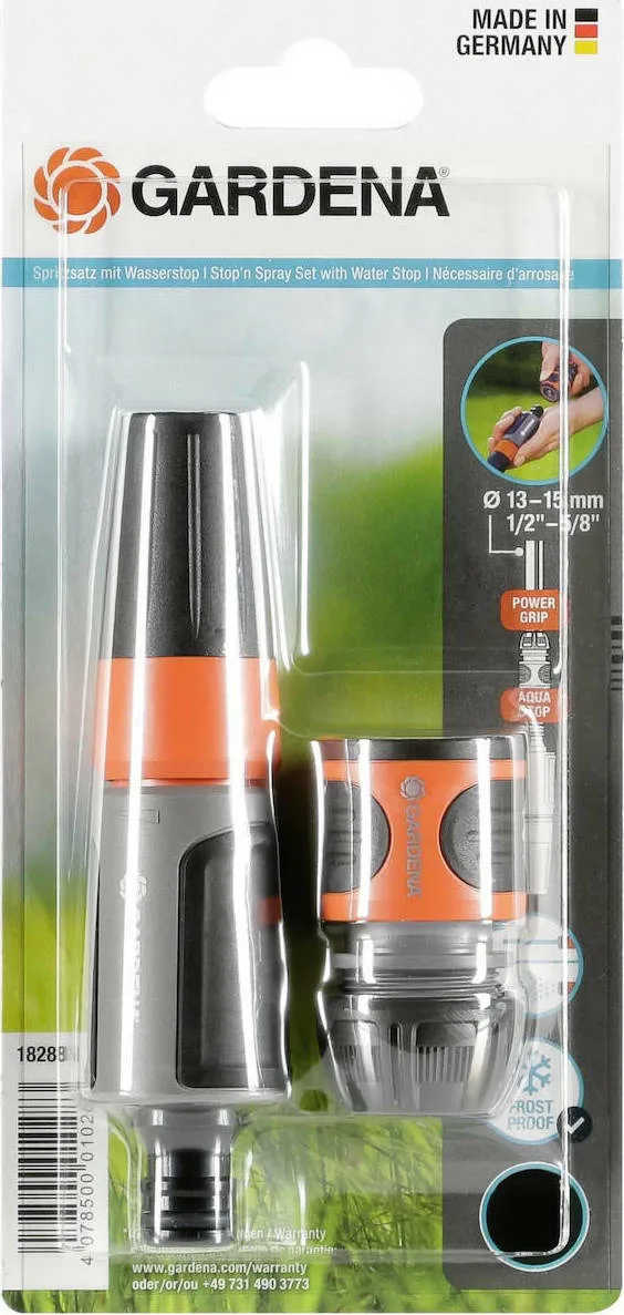 Gardena Stop 'n' Spray Σετ Εκτοξευτήρα Νερού με Ταχυσυνδέσμους 13mm 1/2"