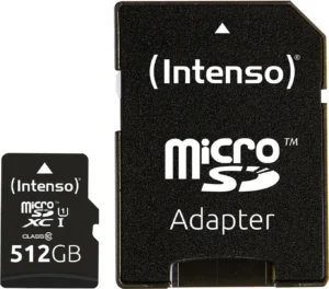 Intenso microSDXC 512GB Class 10 U1 UHS-I με αντάπτορα