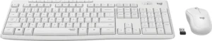 Logitech MK295 Silent Ασύρματο Σετ Πληκτρολόγιο & Ποντίκι Αγγλικό US Λευκό