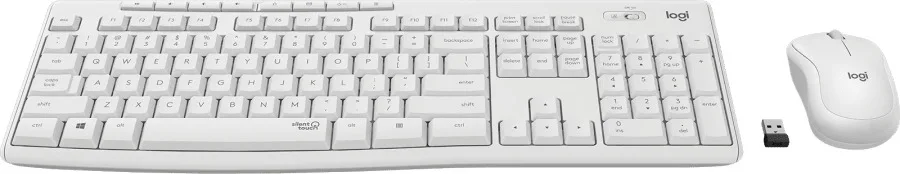 Logitech MK295 Silent Ασύρματο Σετ Πληκτρολόγιο & Ποντίκι Αγγλικό US Λευκό