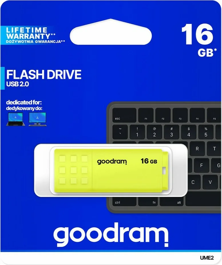 GoodRAM UME2 16GB USB 2.0 Stick Κίτρινο