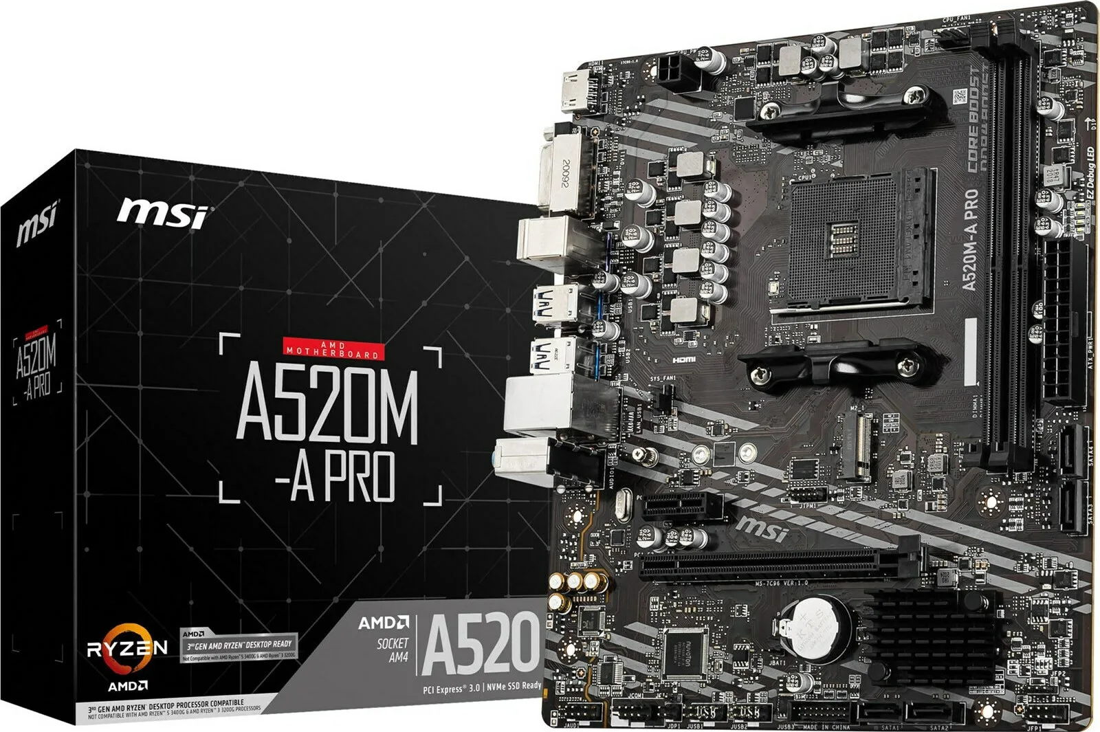 MSI A520M-A PRO μητρική κάρτα AMD A520 Υποδοχή AM4 micro ATX