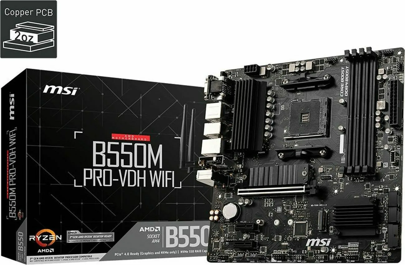 MSI B550M PRO-VDH WIFI μητρική κάρτα AMD B550 Υποδοχή AM4 micro ATX