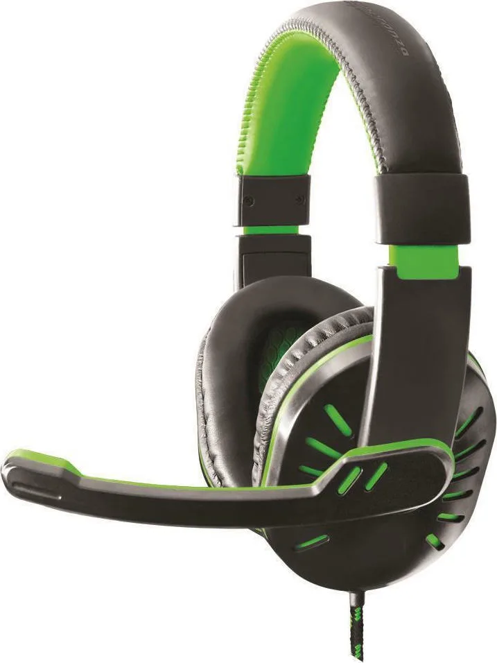 Esperanza Crow (Green) Over Ear Gaming Headset με σύνδεση 2x3.5mm Πράσινο