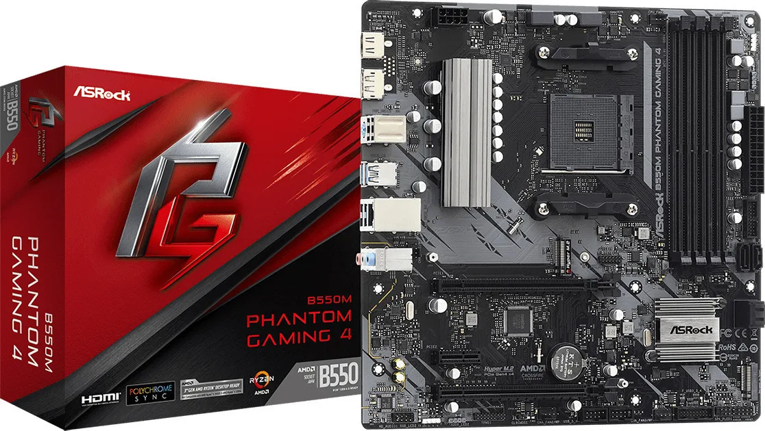 Asrock B550M Phantom Gaming 4 AMD B550 Υποδοχή AM4 micro ATX