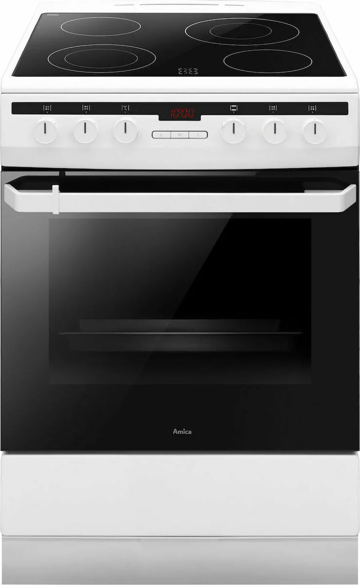 Κουζίνα AMICA 6018CE3.332EHTAQW 62lt με Κεραμικές Εστίες Πεκ. Λευκή