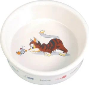 Trixie Porcelain Κεραμικό Μπολ Φαγητού & Νερού για Σκύλο & Γάτα 200ml 12cm σε Λευκό Χρώμα 4007