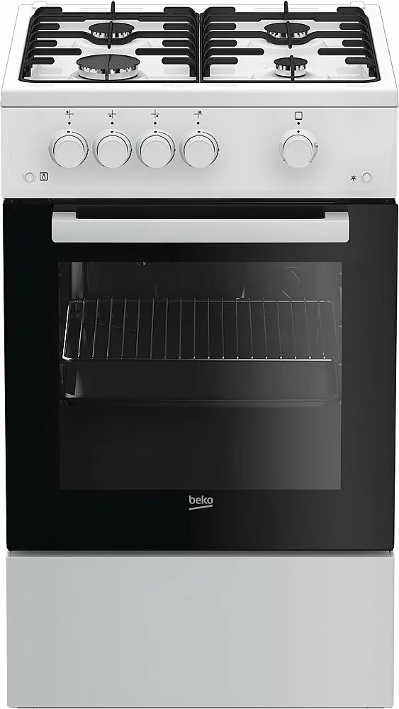 Κουζίνα Beko FSG52020FW 60lt με Εστίες και Φούρνο Υγραερίου Π50εκ Λευκή