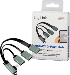 LogiLink USB 3.0 Hub 3 Θυρών με σύνδεση USB-C Πράσινο (UA0361)