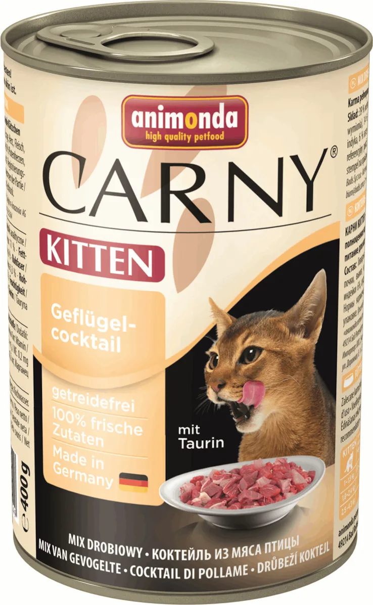 Animonda Carny Kitten Υγρή Τροφή για Ανήλικες Γάτες σε Κονσέρβα με Πουλερικά χωρίς Γλουτένη 400gr 10914