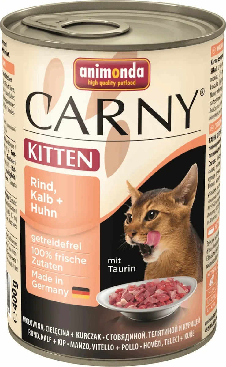 Animonda Carny Kitten Υγρή Τροφή για Ανήλικες Γάτες σε Κονσέρβα με Βοδινό και Κοτόπουλο χωρίς Γλουτένη 400gr 10913