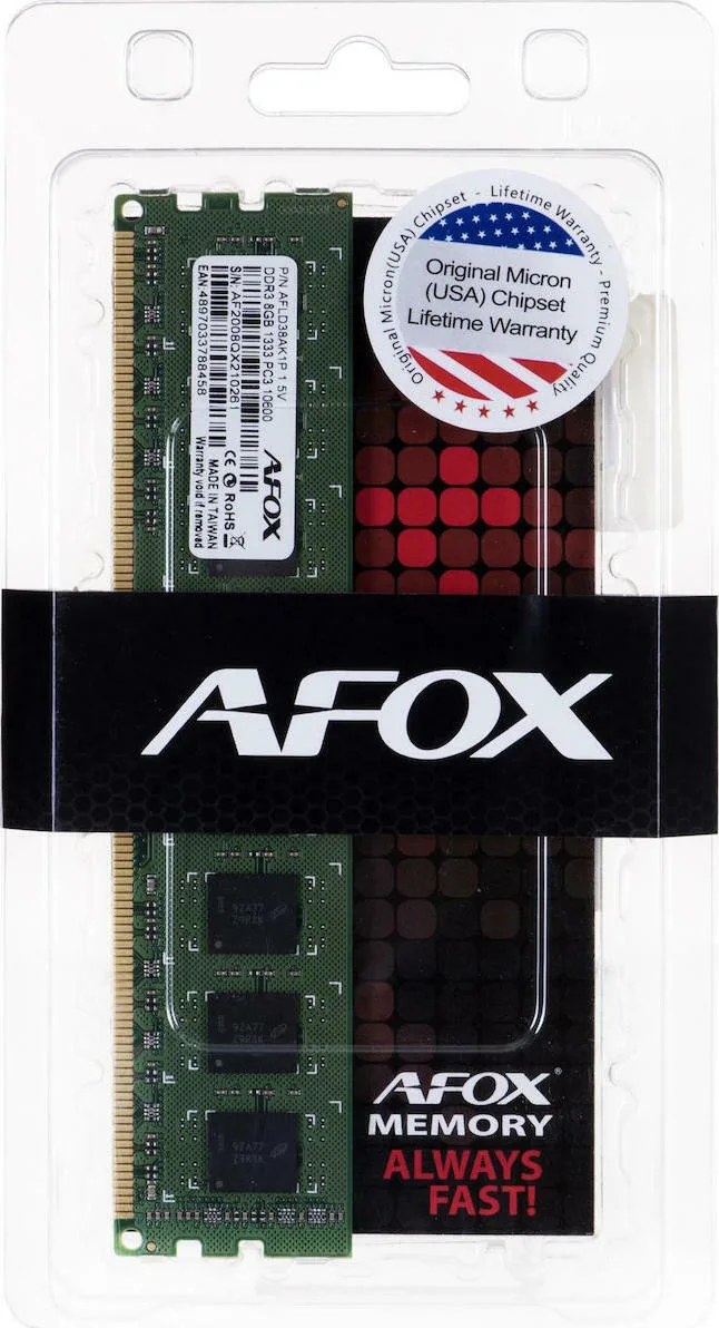 Afox 8GB DDR3 RAM 1333 (AFLD38AK1P)
