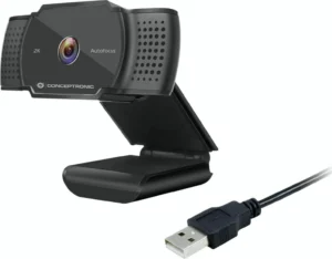 Conceptronic AMDIS02B 2K Super HD Autofocus Webcam with Microphone