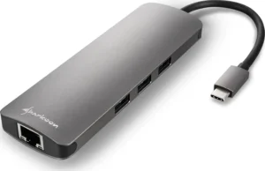 Sharkoon USB-C Docking Station με HDMI 4K PD Ethernet Γκρι (4044951026739)