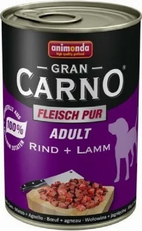 Animonda Gran Carno Υγρή Τροφή Σκύλων σε Κονσέρβα με Αρνί και Βοδινό χωρίς Σιτηρά & Γλουτένη 400gr 82733