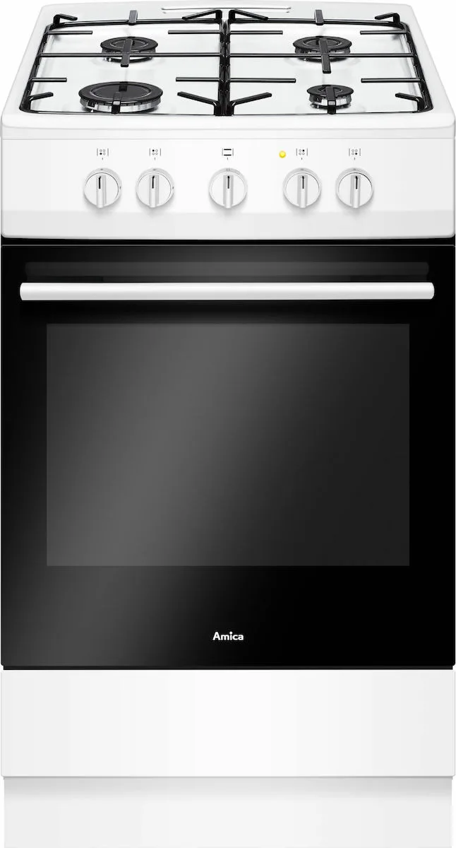 Κουζίνα Amica 57GGS1.23OFPW 70lt Α με Εστίες και Φούρνο Υγραερίου Π50εκ Λευκή