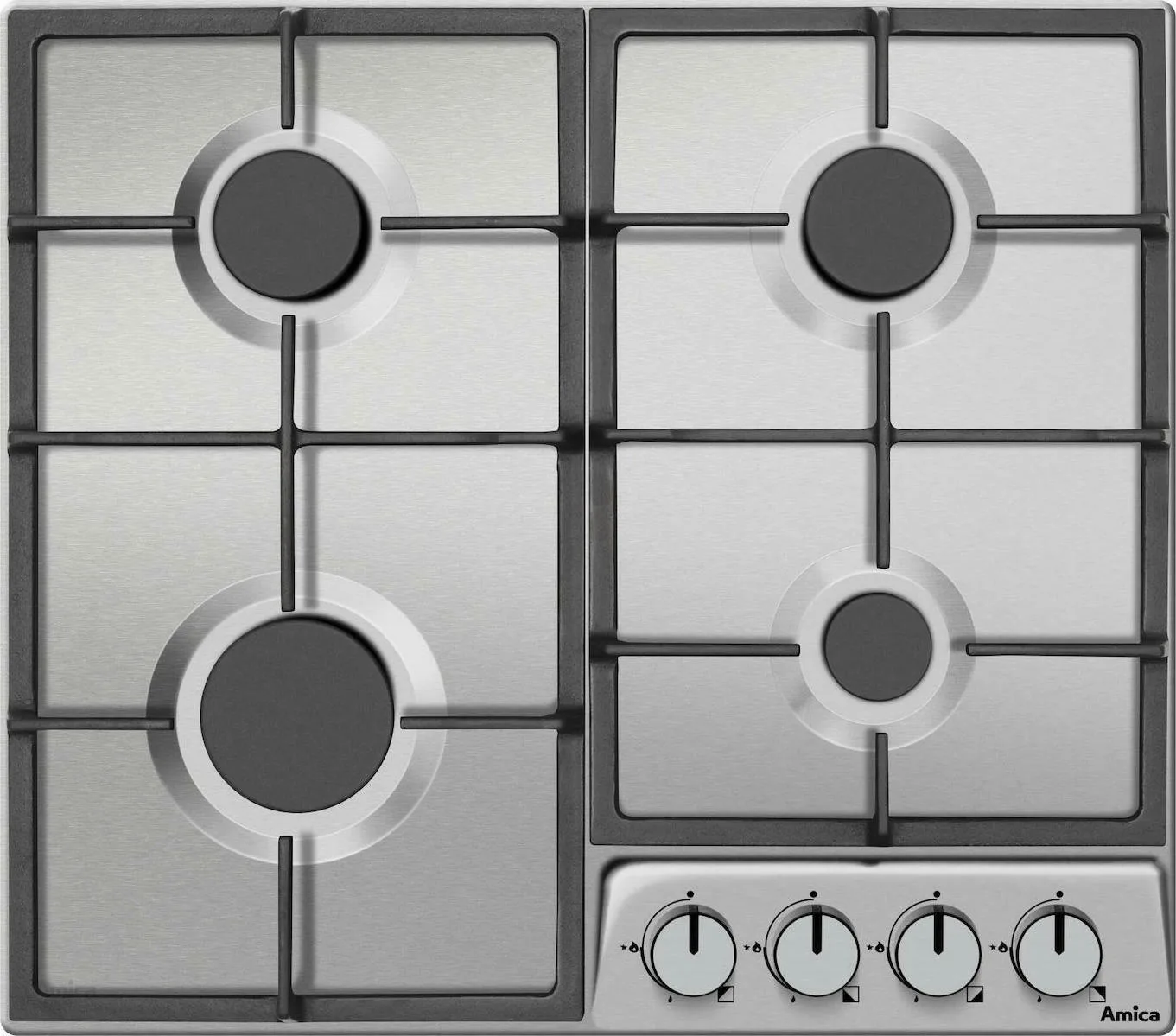 Εστία Αυτόνομη Υγραερίου Amica PGD6100APR 4 Θέσεων 59x52εκ Inox