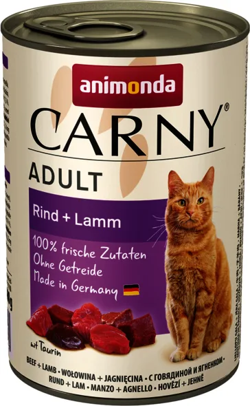 Animonda Carny Adult Υγρή Τροφή για Ενήλικες Γάτες σε Κονσέρβα με Αρνί και Βοδινό χωρίς Σιτηρά 400gr