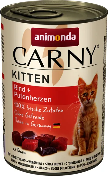 Animonda Carny Kitten Υγρή Τροφή για Ανήλικες Γάτες σε Κονσέρβα με Μοσχάρι χωρίς Γλουτένη 400gr