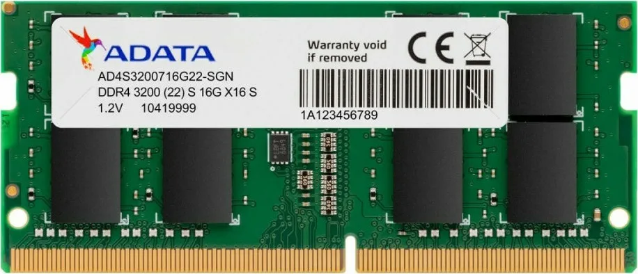 Adata Premier 16GB DDR4 RAM με Ταχύτητα 3200 για Laptop (AD4S320016G22-SGN)