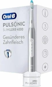 Oral-B Pulsonic Slim Luxe 4000 Ηλεκτρική Οδοντόβουρτσα με Χρονομετρητή και Αισθητήρα Πίεσης Ασημί