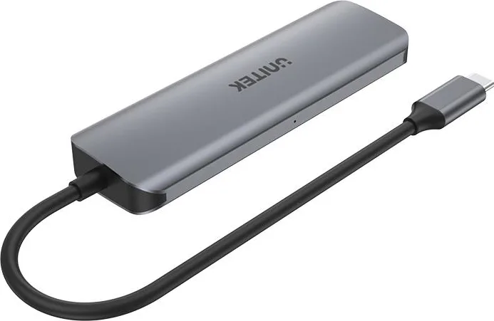 Unitek uHUB P5+ USB 3.2 Hub 5 Θυρών με σύνδεση USB-C Γκρι (H1107A)