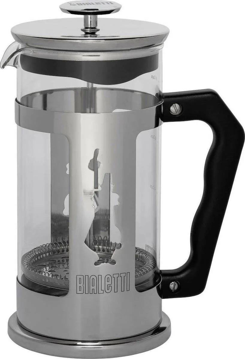 Bialetti Preziosa Καφετιέρα Γαλλικού Χειρός Ανοξείδωτη Ασημί 1lt