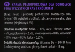 Dolina Noteci Piper Υγρή Τροφή Σκύλων σε Κονσέρβα με Κουνέλι 800gr D75132