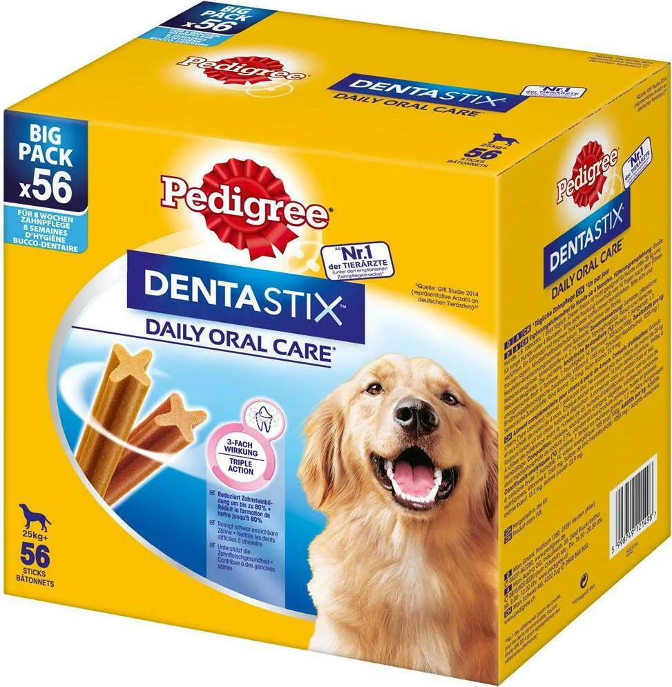 Pedigree Dentastix Oral Care Οδοντικό Stick Σκύλου για Μεγαλόσωμες Φυλές με Γεύση Κοτόπουλο 1.365gr 56τμχ