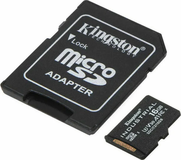 Kingston Industrial microSDHC 16GB Class 10 U3 V30 A1 UHS-I με αντάπτορα