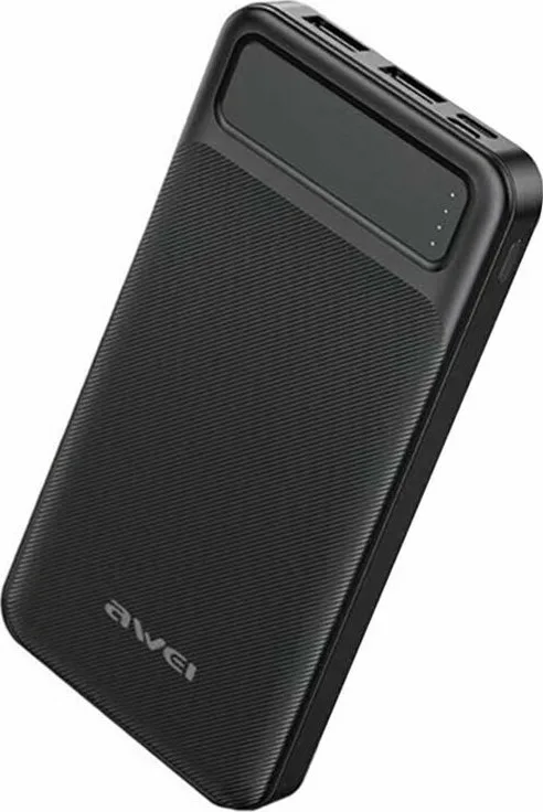 Awei P5K Power Bank 10000mAh με 2 Θύρες USB-A Μαύρο