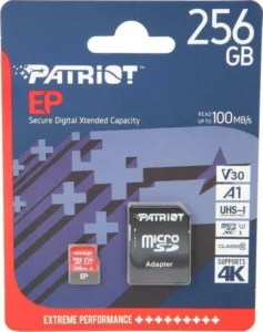 Patriot EP microSDXC 256GB Class 10 U3 V30 A1 UHS-I με αντάπτορα