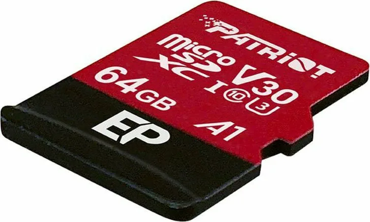 Patriot EP Series microSDXC 64GB Class 10 U3 V30 A1 UHS-I με αντάπτορα