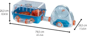 Ferplast Combi 2 Πλαστικό Κλουβί για Χάμστερ με Γυμναστήριο 79.5x29.5x26.3cm