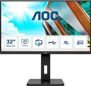 AOC P2 U32P2 Οθόνη Υπολογιστή 31.5" 3840x2160  4K Ultra HD LED Μαύρη