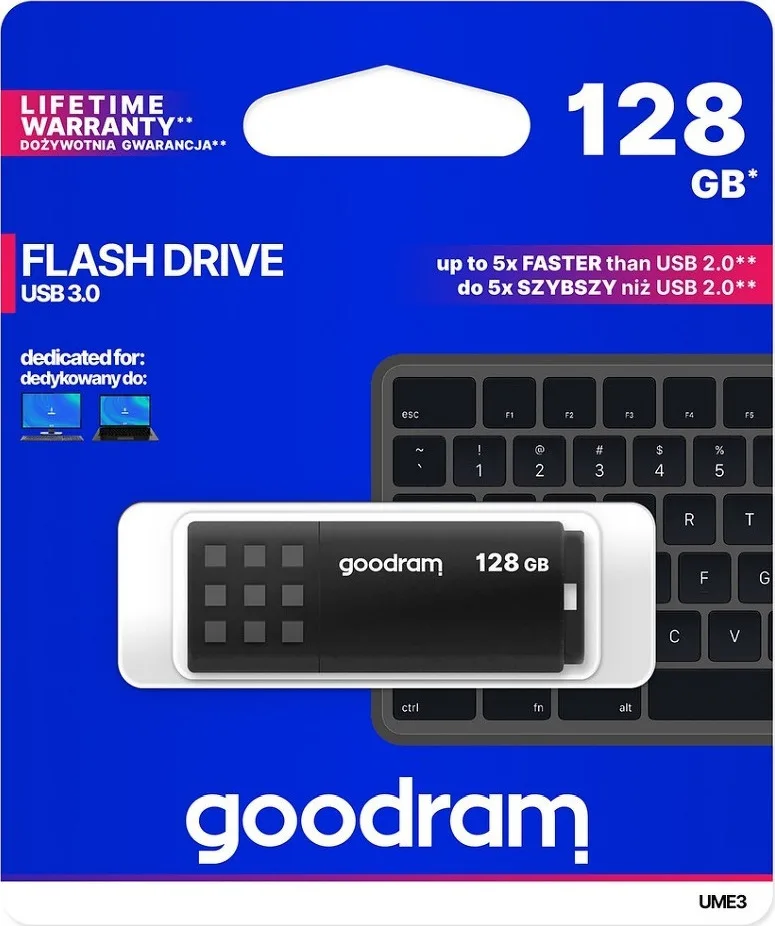 GoodRAM UME3 128GB USB 3.0 Stick Μαύρο