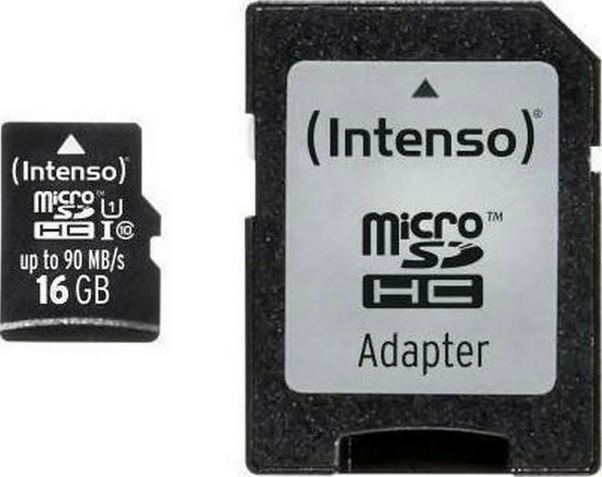 Intenso 3433470 microSDHC 16GB Class 10 U1 UHS-I με αντάπτορα