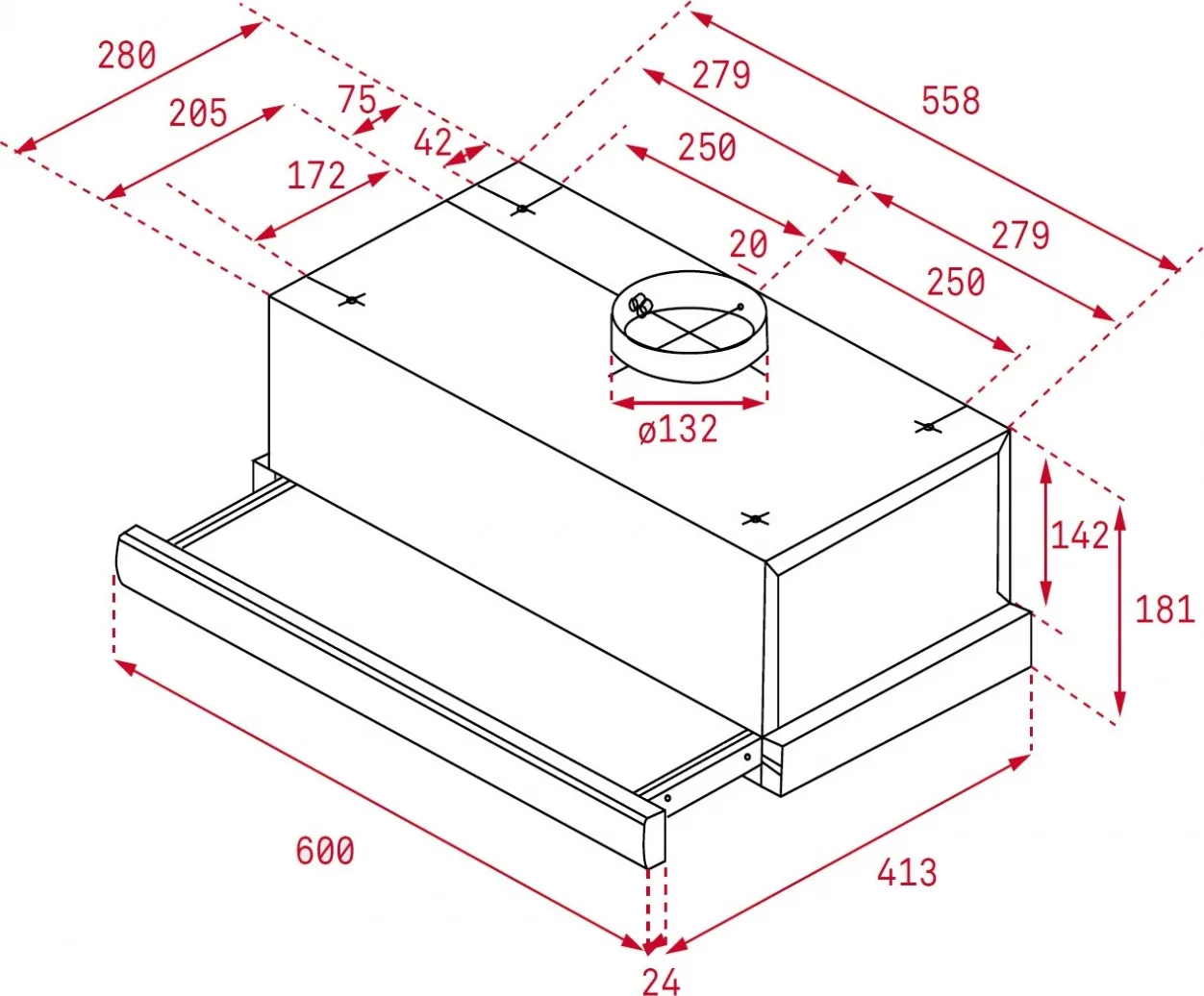 Απορροφητήρας Teka TL 6310 Συρόμενος 60cm Λευκός 332 m³/h E