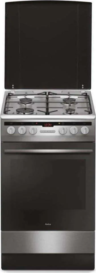 Κουζίνα Amica 57GEH2.33HZpTaXx 65lt Α με Εστίες Υγραερίου και φούρνο Ρεύματος 50εκ Inox