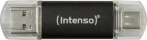 Intenso Twist Line 64GB USB 2.0 Stick με σύνδεση USB-A & USB-C Μαύρο