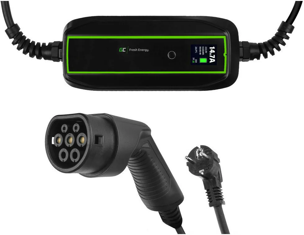 Green Cell PowerCable Φορητός Μονοφασικός Σταθμός Φόρτισης 3.6kW με Ενσωματωμένο Καλώδιο Type 2 (EV16)