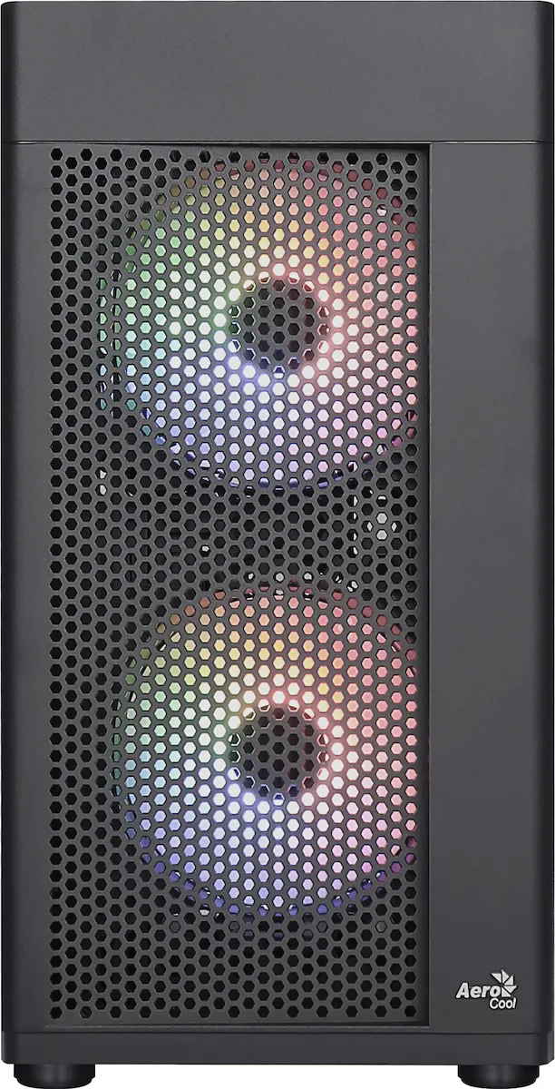 Aerocool Hexform Gaming Midi Tower Κουτί Υπολογιστή με Πλαϊνό Παράθυρο Μαύρο με 3 ανεμιστήρες FRGB AEROPGS-HEXFORM-GBK2